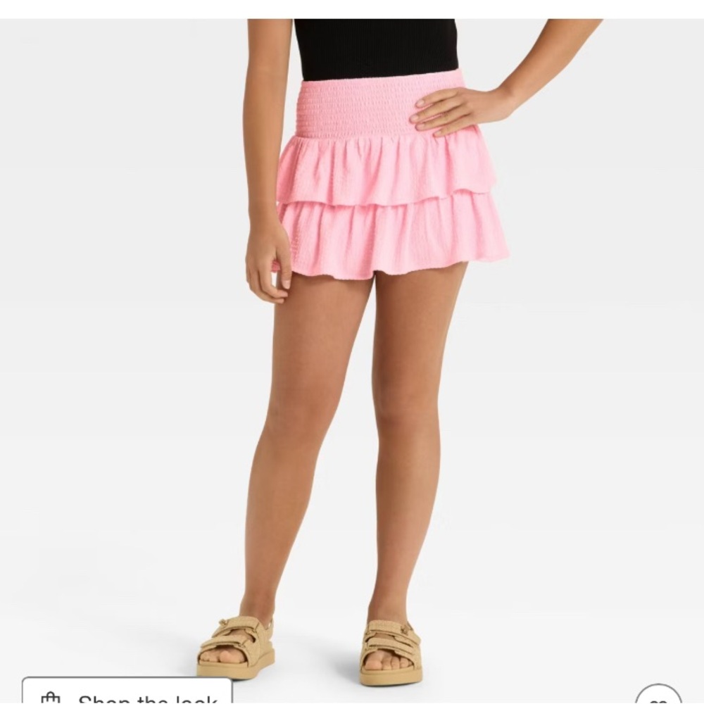 Pink Tiered Mini Skirt